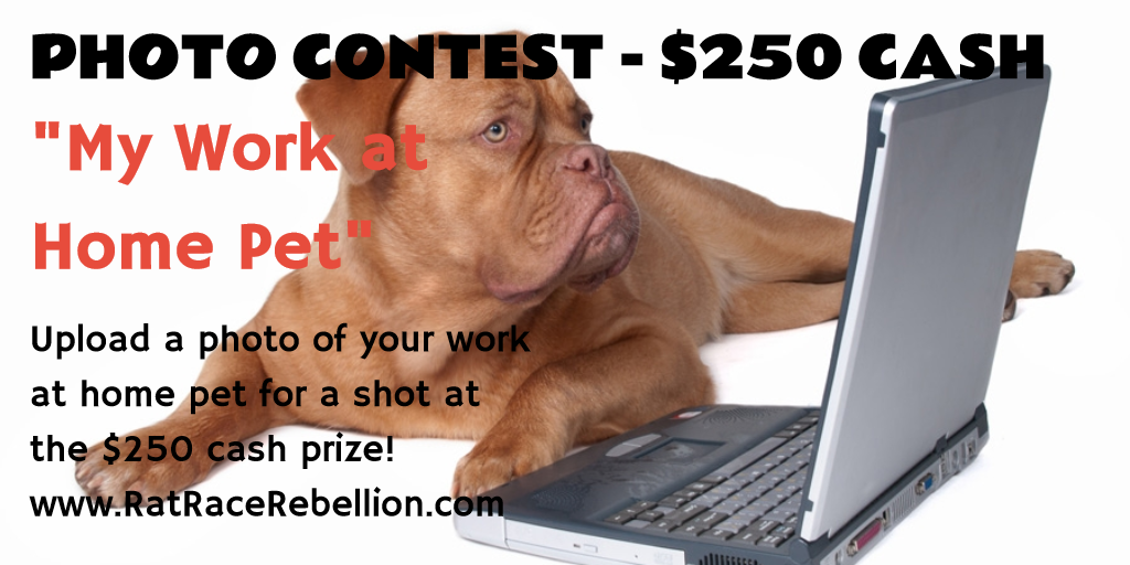 $250 Photo Contest: My Work at Home Pet - www.RatRaceRebellion.com