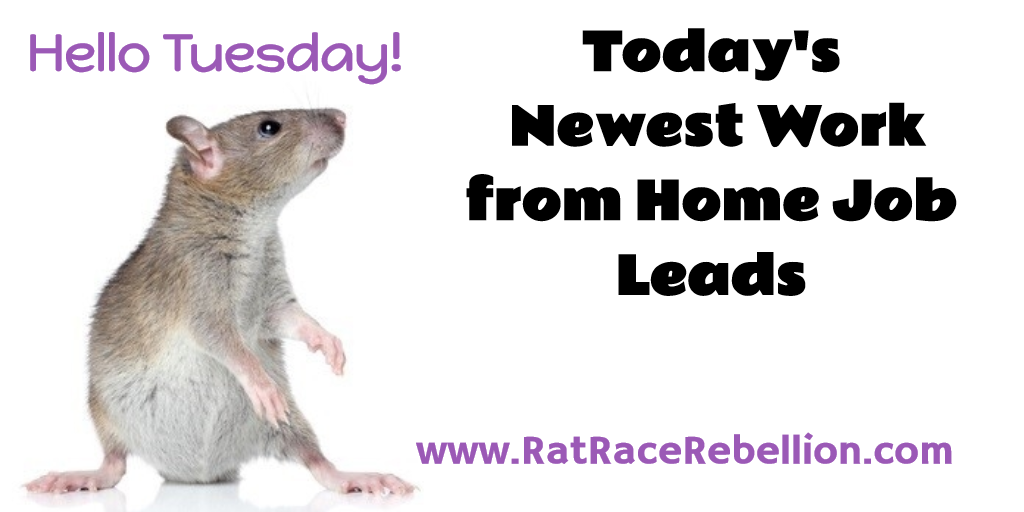 Tuesday's Newest Work from Home Job Leads