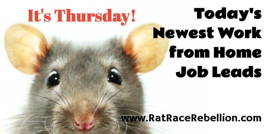 Thursday's Newest Work from Home Job Leads