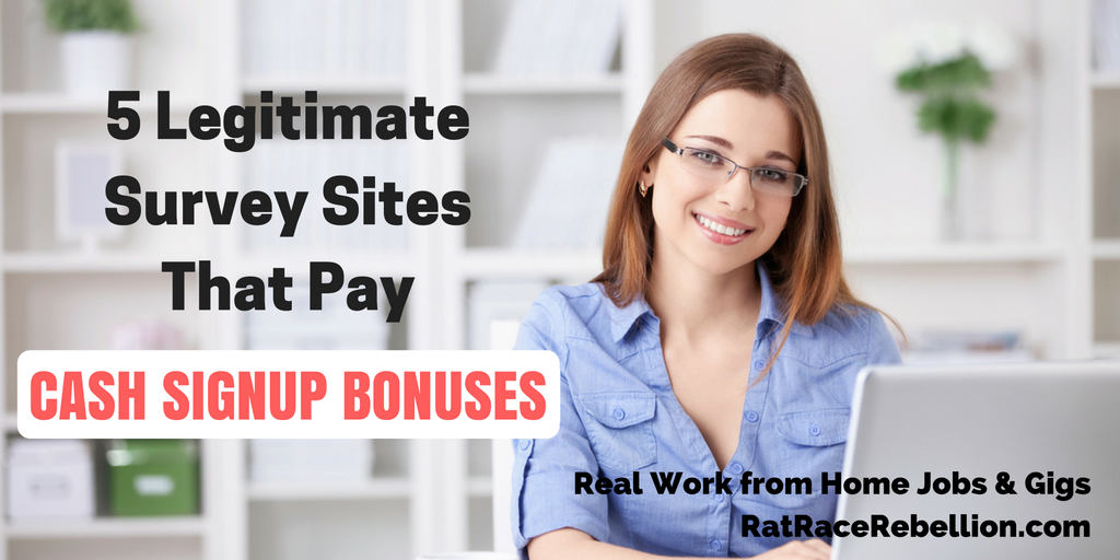 Legitimate Survey Sites That Pay Cash Signup Bonuses – Real Work ...