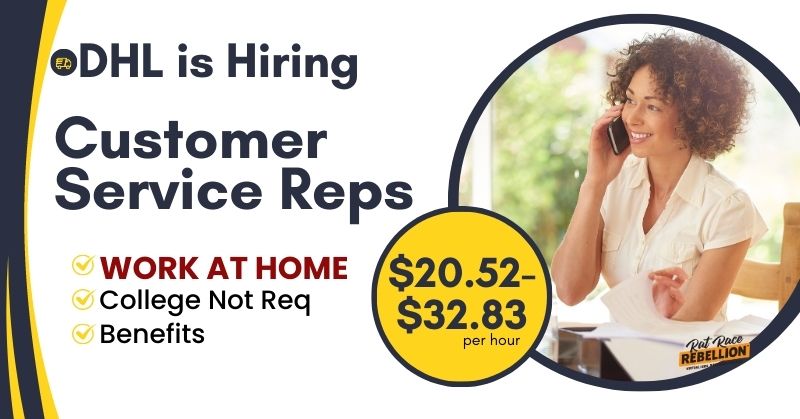 DHL is Hiring WORK AT HOME Customer Service Reps - College Not Req, Benefits - $20.52-$32.83 per hour