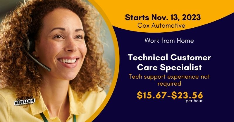 Cox Automotive now hiring work from home Technical Customer Care Specialists