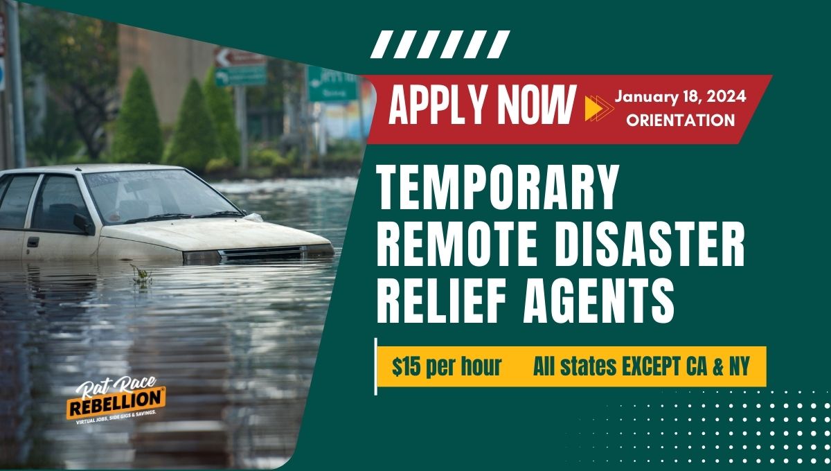 APPLY NOW REMOTE DISASTER RELIEF AGENTS