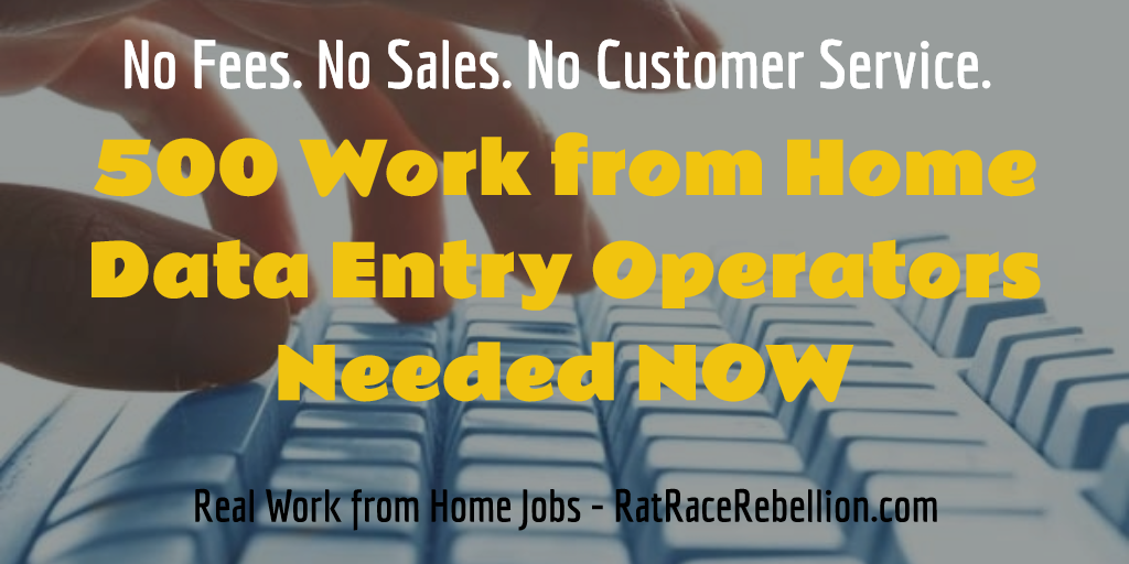 500 Work from Home Data Entry Operators Needed NOW