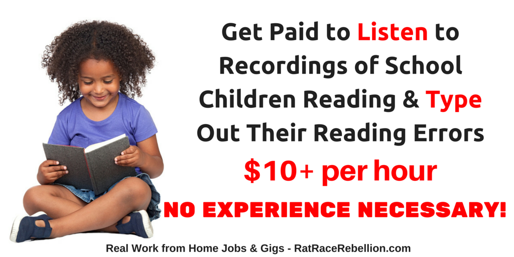 Get Paid to Listen to Recordings of Elementary School Children Reading & Type Out Their Reading Errors