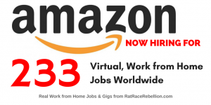 233 "Virtual" Jobs with Amazon - OPEN NOW, Worldwide!
