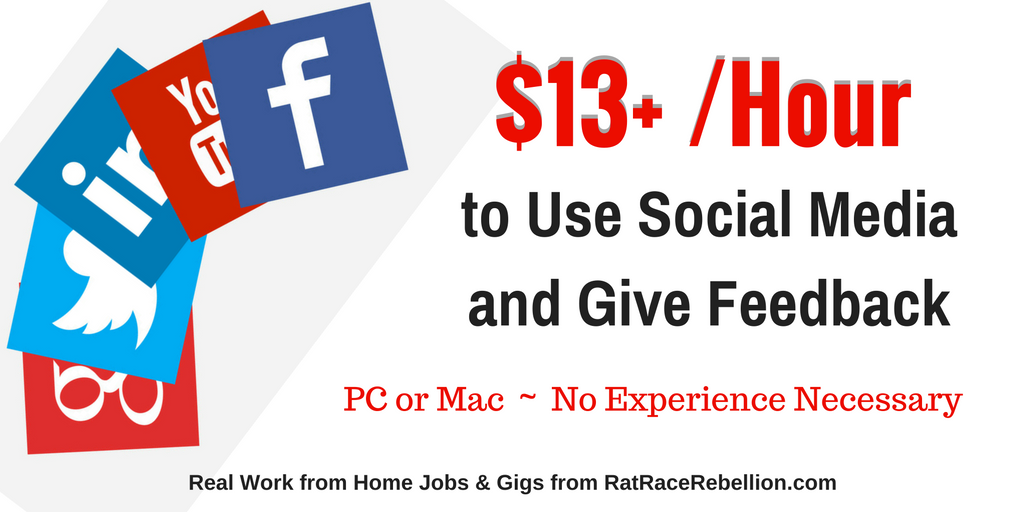 $13+/Hr for Evaluating Social Media