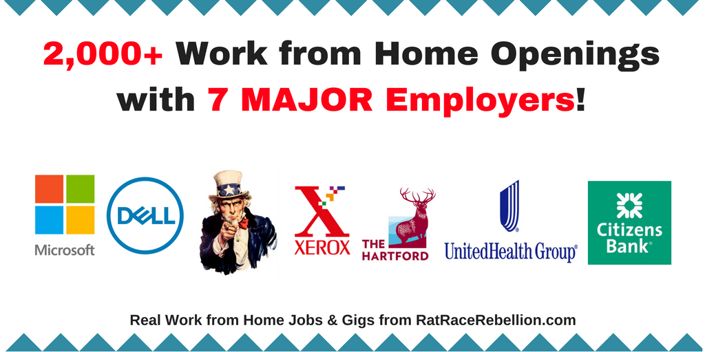 2,000+ Work from Home Openings with 7 MAJOR Employers!