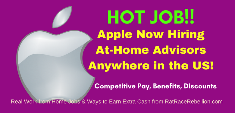 Hot Job Apple Now Hiring At Home Advisors Act Fast Work From Home Jobs By Rat Race Rebellion