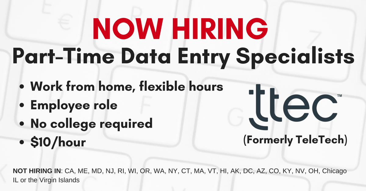 Ttec Now Hiring Part Time At Home Data Entry Specialists Work From Home Jobs By Rat Race Rebellion,Drink Recipes With Vodka