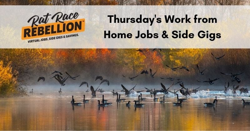 Thursday's work from home jobs and gigs