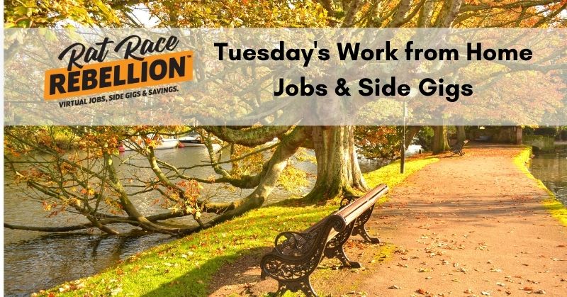 Tuesday's work from home jobs from Rat Race Rebellion