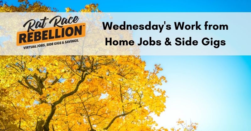 Wednesday's work from home jobs and side gigs