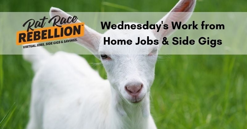 Wednesday's work from home jobs and side gigs
