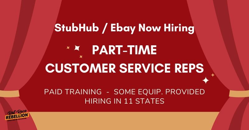 part time jobs working from home Work from Home for StubHub Now Hiring Part Time Customer 