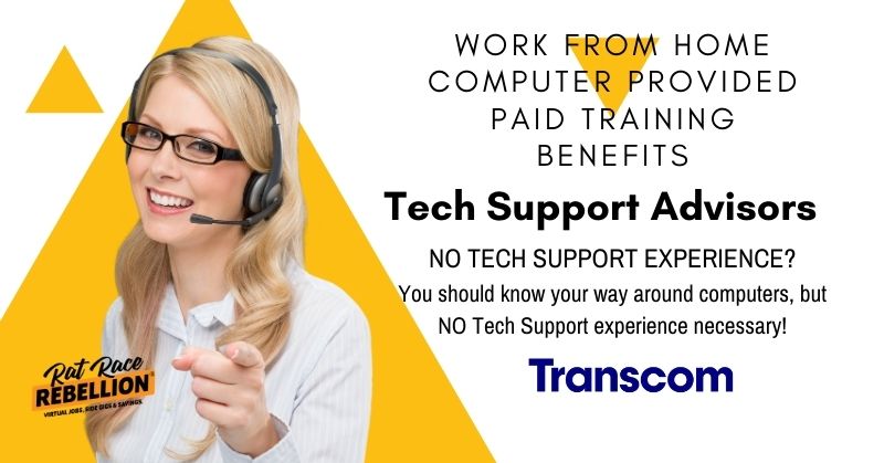 Work from Home Tech Support Advisors – Computer Provided, Benefits, No