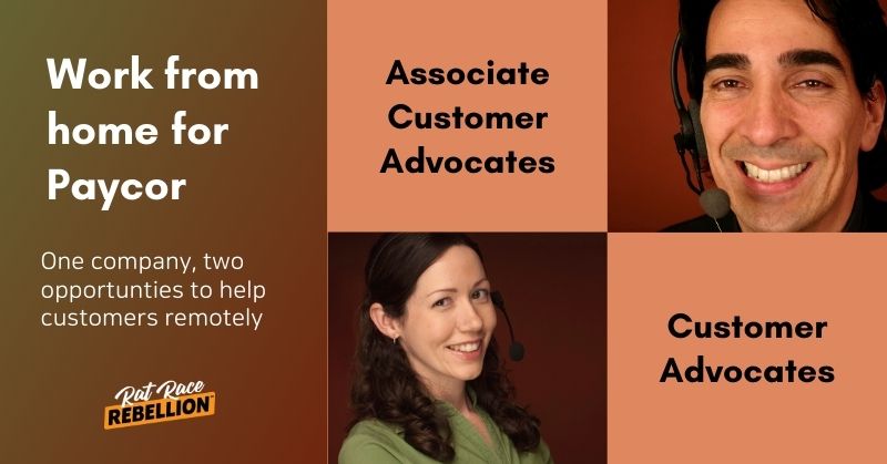Work from Home as a Customer Advocate for Paycor - Work From Home Jobs by  Rat Race Rebellion