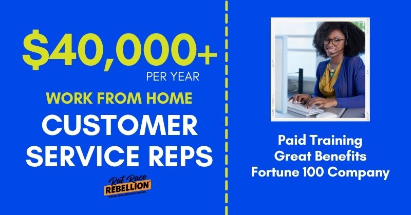  40 000 Work From Home Customer Service Rep Jobs Paid Training 