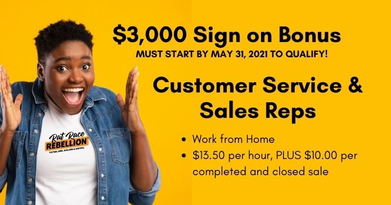  3 000 Sign On Bonus Work From Home Customer Service And Sales Rep 