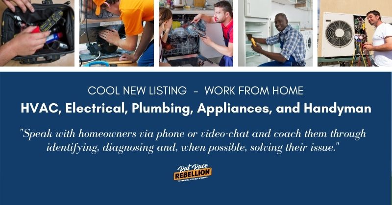 COOL NEW JOB! Remote Technicians - HVAC, Appliance, Plumbing, Electrical,  and Handyman Wanted - Work From Home Jobs by Rat Race Rebellion