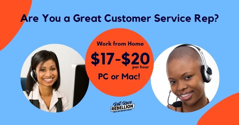 Are you a great customer service rep? Work from home $17-$20 per hour. PC or Mac