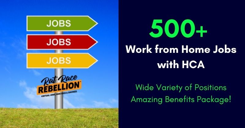 500+ Work From Home Jobs With HCA Healthcare - Wide Variety of Positions, Amazing Benefits Package!