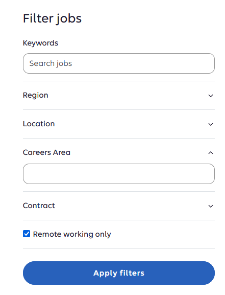 Screenshot of form featuring a checked box labeled "Remote working only"