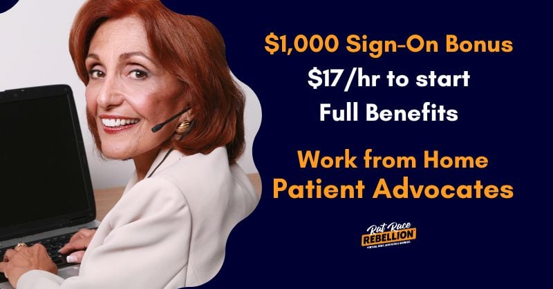 $1,000 Sign-On Bonus, $17/hr to start, Full Benefits - Work from Home Patient Advocates