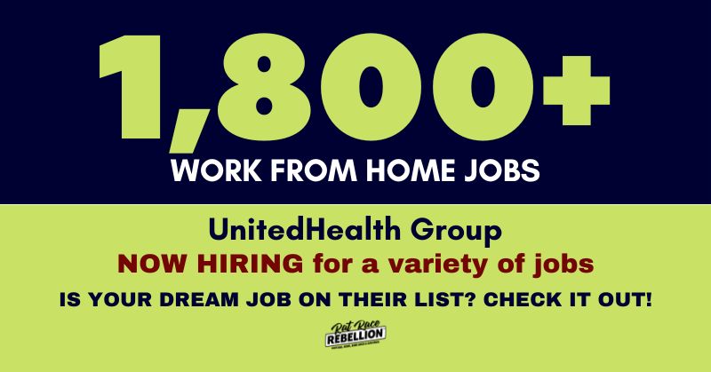 1,800+ work from home jobs - UnitedHealth Group now hiring for a variety of jobs. Is your dream job on their list? Check it out!