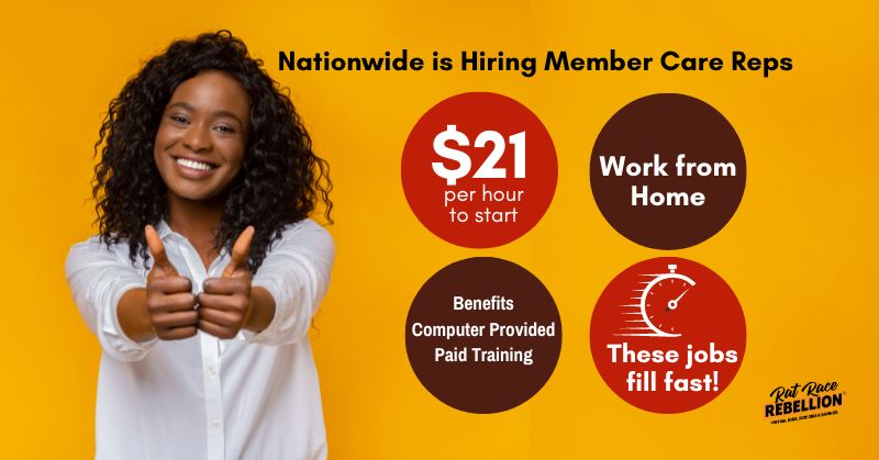 Nationwide is Hiring Member Care Reps - $21/hr, work from home, benefits, paid training, computer provided.
