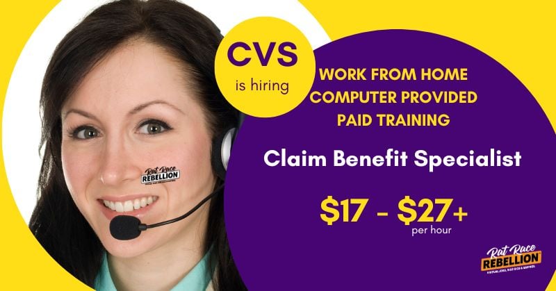 $17 - $27+ per hour - CVS is hiring Claim Benefit Specialist - WORK FROM HOME, COMPUTER PROVIDED, PAID TRAINING