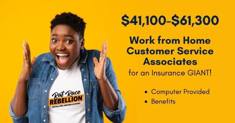 $41,100-$61,300/yr, Computer Provided - Work from Home Customer Service Associates - Work From Home Jobs by Rat Race Rebellion