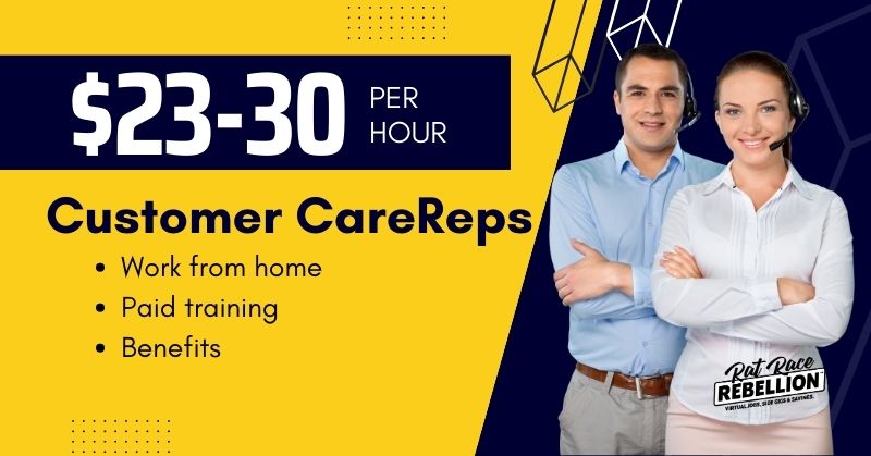 $23-30 PER HOUR - Customer CareReps - Work from home, Paid training, Benefits
