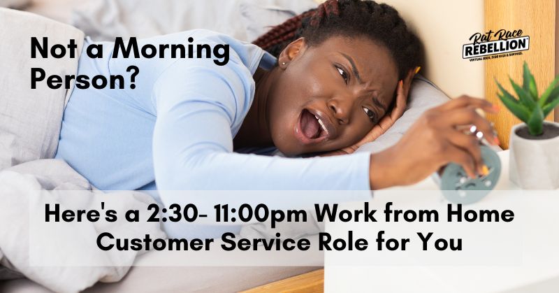 Not a Morning Person? Here's a 2:30- 11:00pm Work from Home Customer Service Role
