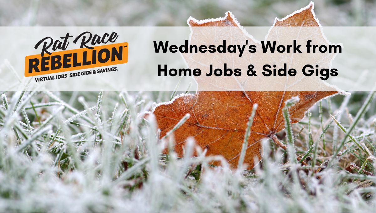 Wednesday's work from home jobs and gigs November