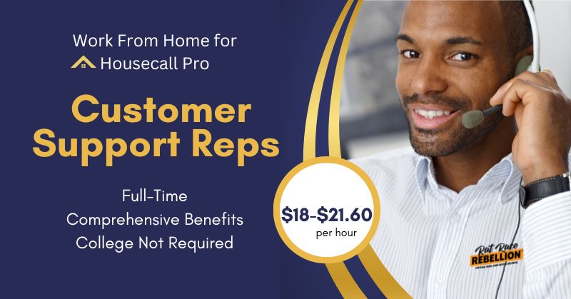 Work From Home for Housecall Pro - Full-Time Customer Support Reps - $18-$21.60 per hour, Comprehensive Benefits, College Not Required