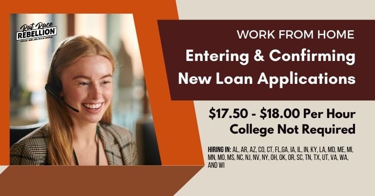 Work from Home Entering & Confirming New Loan Applications Foundation Financial