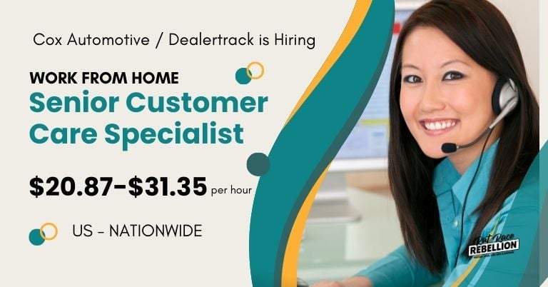 Cox Automotive Dealertrack is hiring work from home Senior Customer Care Specialists