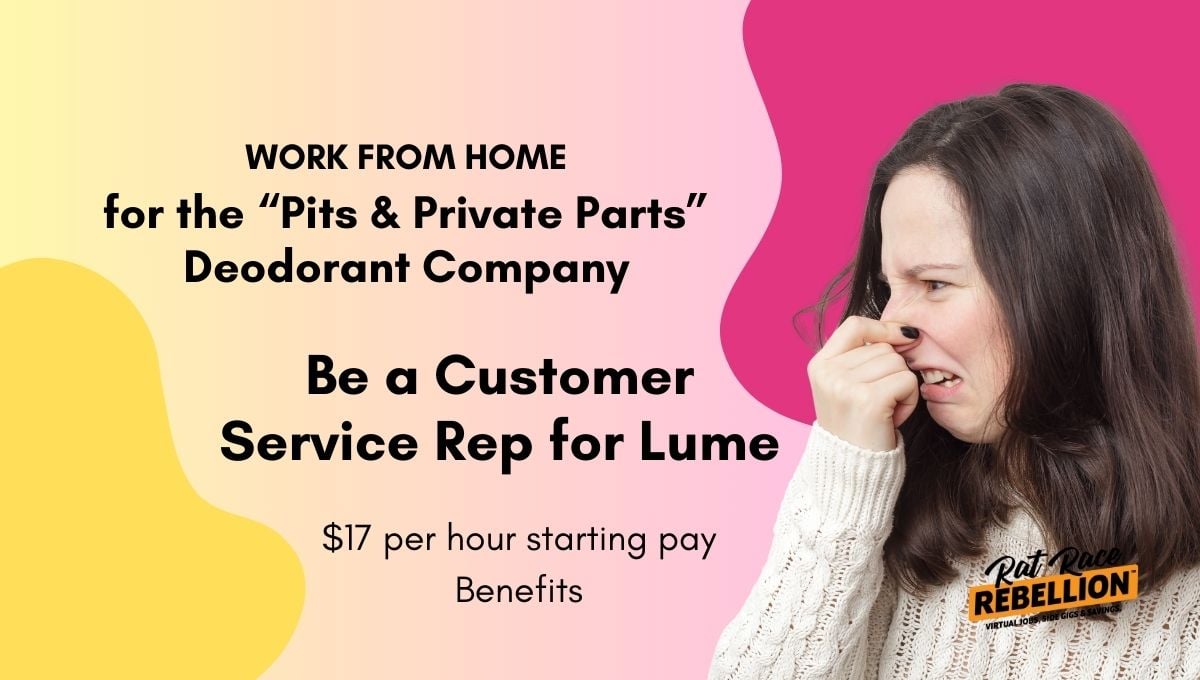 Work from home for the “Pits & Private Parts” Deodorant Company Lume is hiring