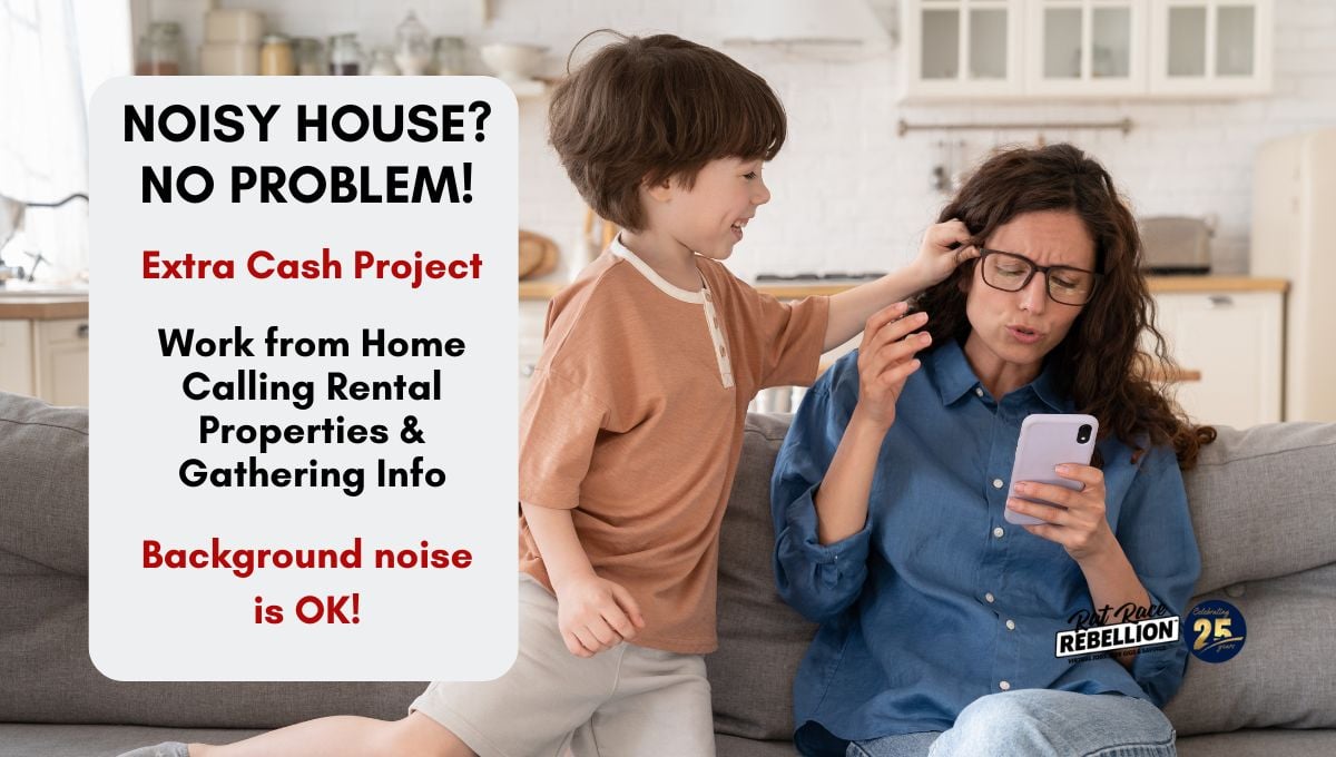NOISY HOUSE NO PROBLEM! Extra Cash Project Work from Home Calling Rental Properties & Gathering Info