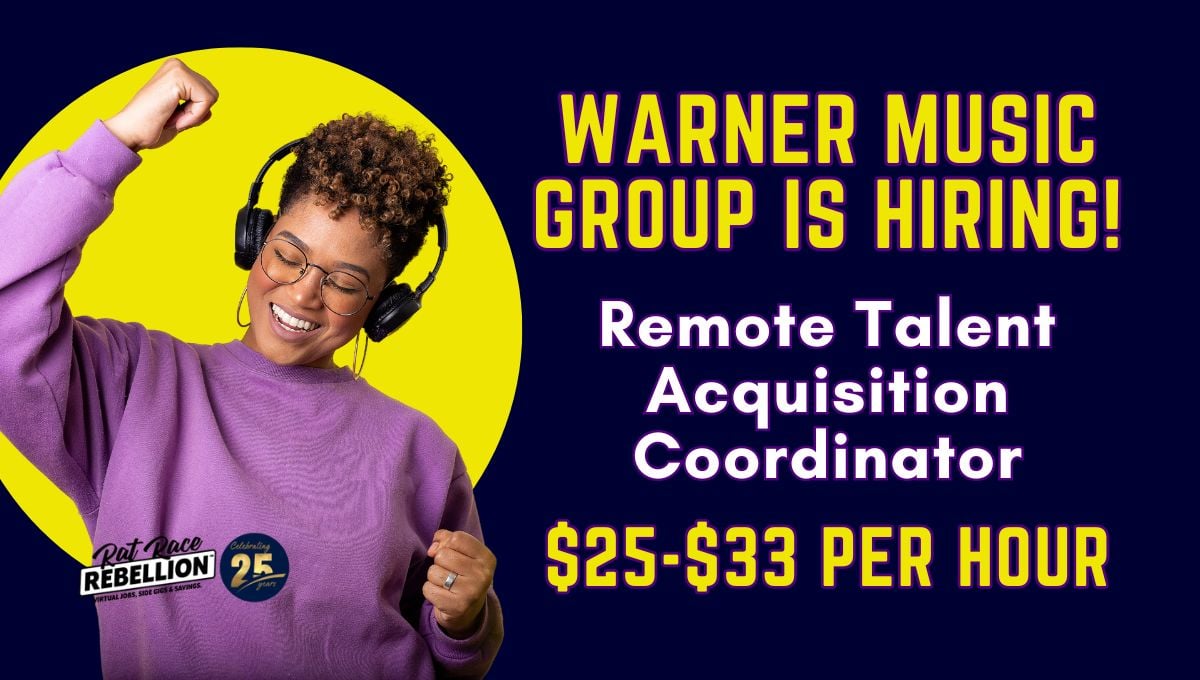 Warner Music Group is Hiring Warner Music Group is Hiring! Remote Talent Acquisition Coordinator $25 $33 per hour