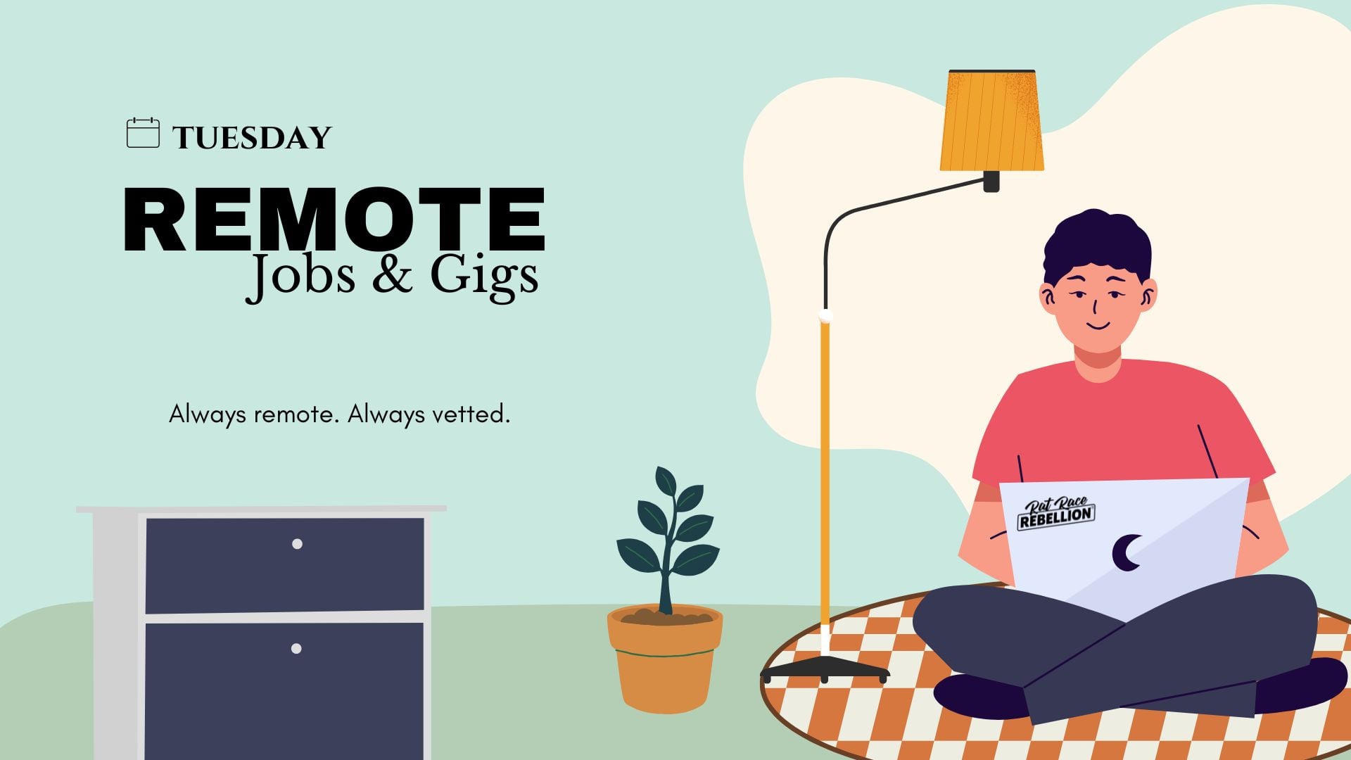 Blue and Yellow Flat Illustration Style Work From Home Benefits Presentation (6)