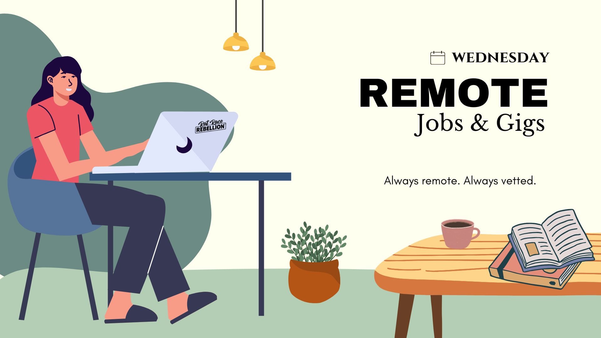 Blue and Yellow Flat Illustration Style Work From Home Benefits Presentation (7)