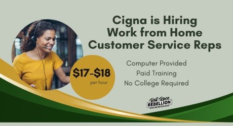 Cigna is Hiring Work from Home Customer Service Reps - Computer Provided, Paid Training, No College Required, $17-$18 per hour.