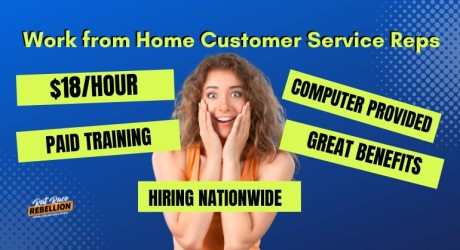 Work from Home Customer Service Reps. $10/hour, paid training, computer provided, benefits, hiring nationwide