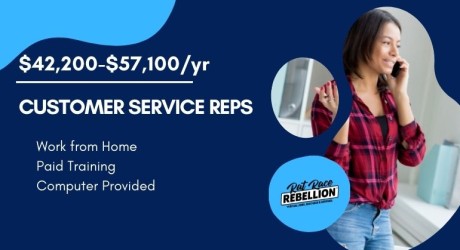 $42,200-$57,100/yr - Customer Service Reps - work from home, paid training, computer provided