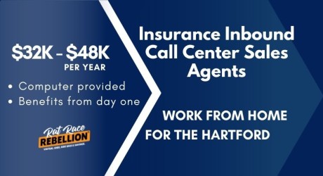 $32-$48K per year, computer provided, benefits from day one, Insurance Inbound Call Center Sales Agents, Work from Home for The Hartford