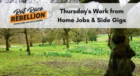 Thursday's work from home jobs and side gigs
