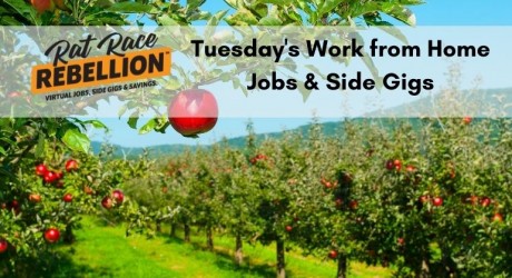 Tuesday's work from home jobs and side gigs