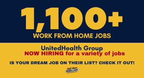 1,100+ work from home jobs with UnitedHealth Group. NOW HIRING for a variety of jobs. IS YOUR DREAM JOB ON THEIR LIST? CHECK IT OUT!